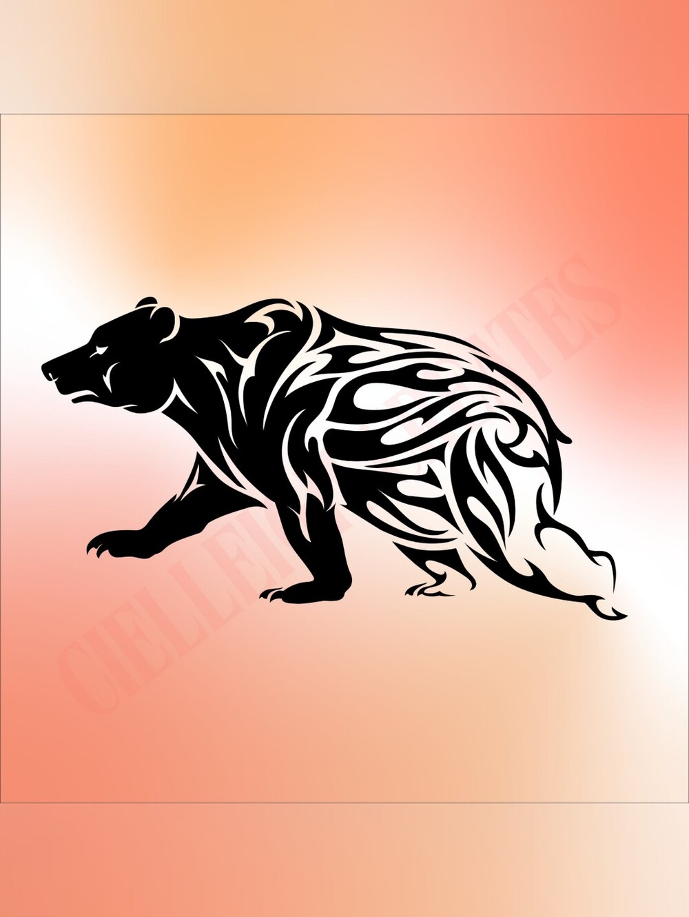 *2 For $20* Tribal Stylized Bear Handcrafted Vinyl Decal Sticker